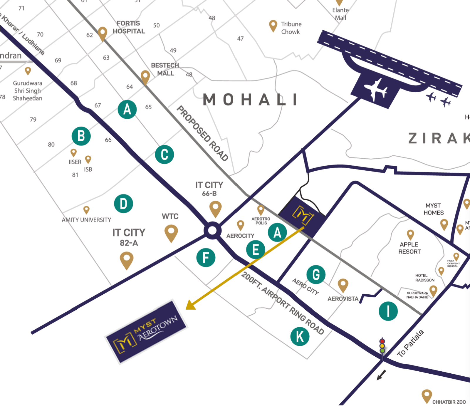 Location plan — Myst Aero Town