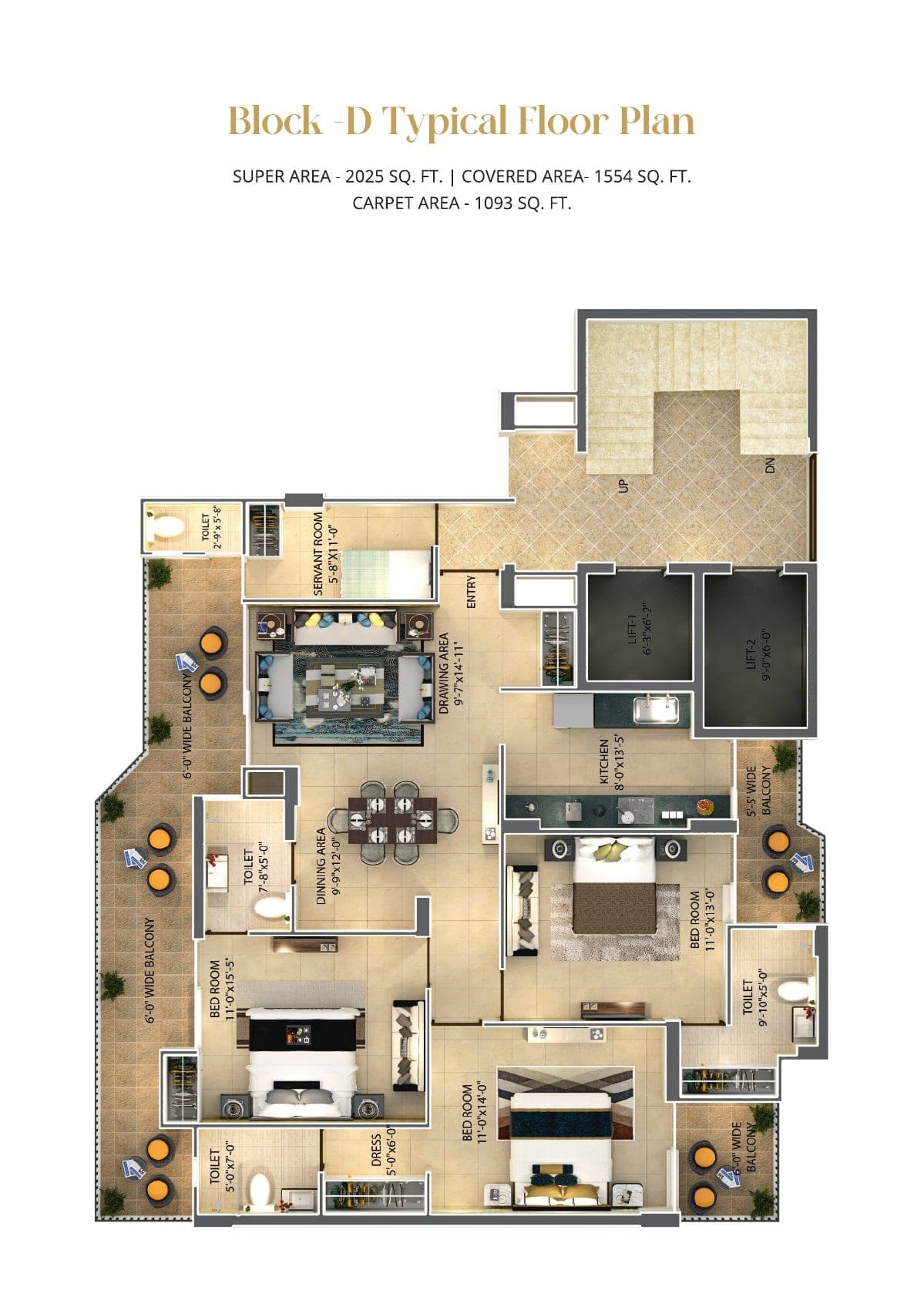 Floor plan — 3+1  Block D, Hermitage Centralis