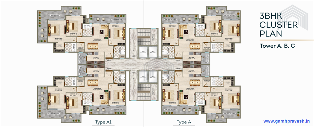 3BHK | 2050 Sq.Ft | 1.55 cr