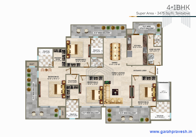 4+1BHK | 3475 |2.78 cr